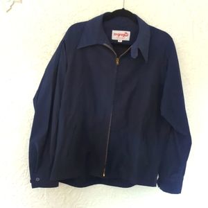 True Vintage Mens Fall Work Jacket Windbreaker Navy Blue Size 44
